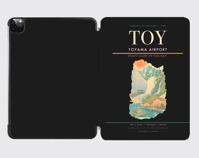 Toyama Airport (TOY) design on black ipad tablet case