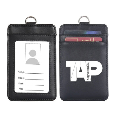 TAP Portugal Airlines aviation ID card holder in faux leather.