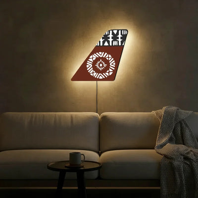 FijiAirways Airlines aviation design on durable metal with LED aircraft tail wall art.