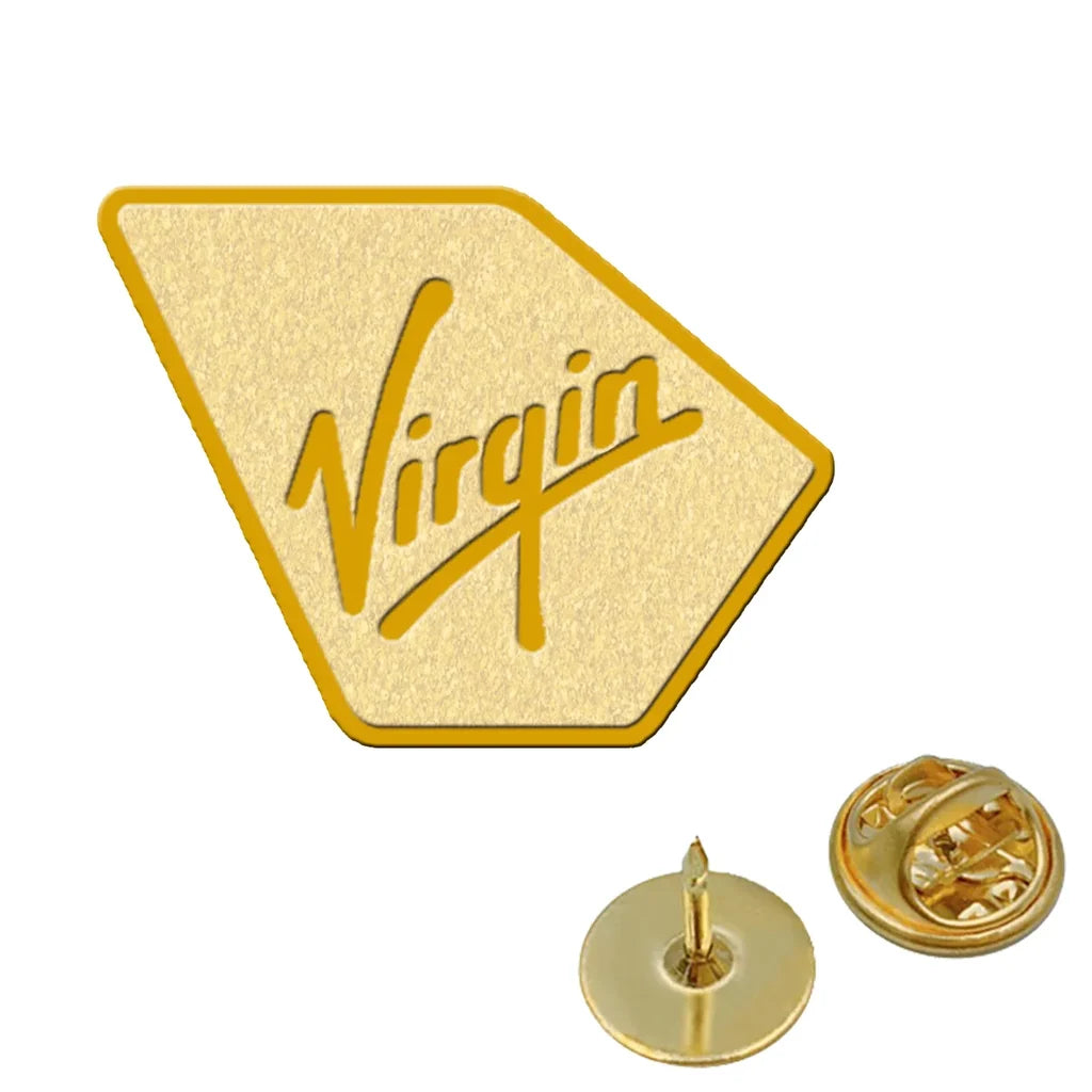 Virgin Atlantic Airlines aviation hollow pin in polished alloy.