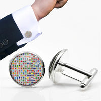 Thumbnail for 220 World's Flags aviation cuff links, polished metal body with engraved detail.