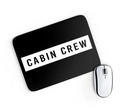 Cabin Crew Text aviation design on neoprene with anti-slip base mouse pad.