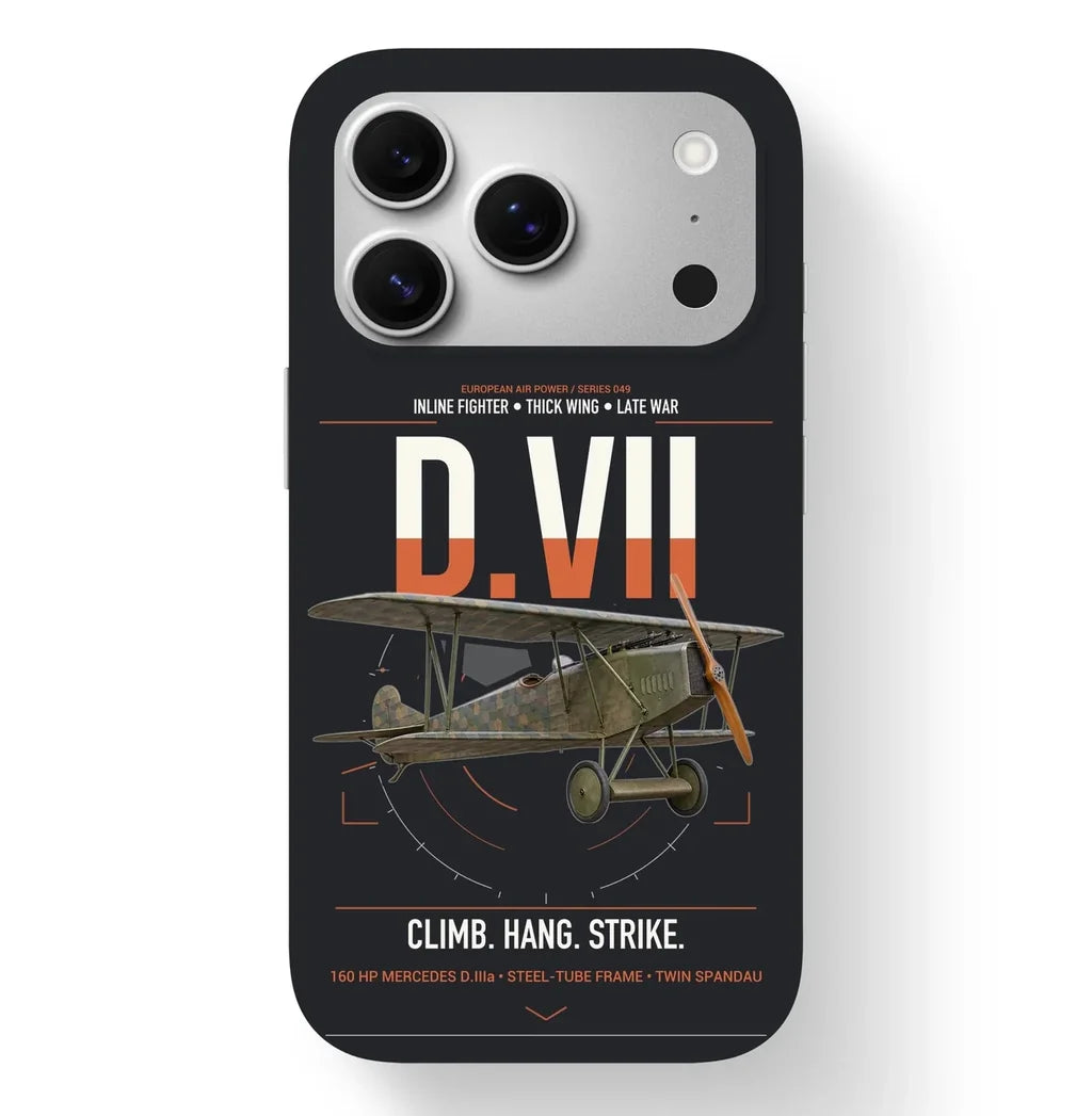 Fokker D.VII design on black magsafe iphone case, for iPhone 17 Pro