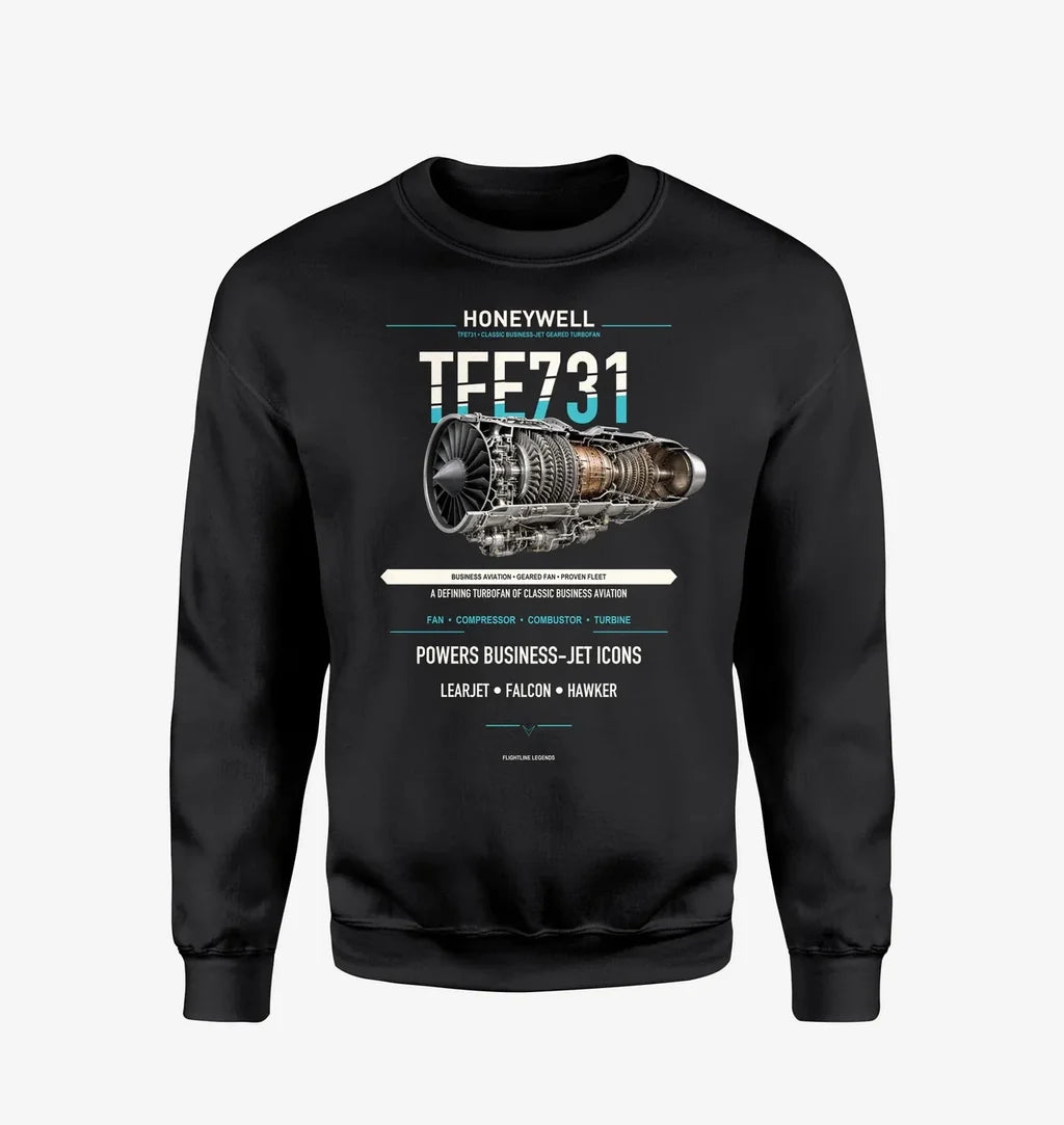 TFE731 design on black sweatshirt
