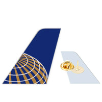 Thumbnail for Continental Airlines aviation design tail-shape badge pin in polished alloy.