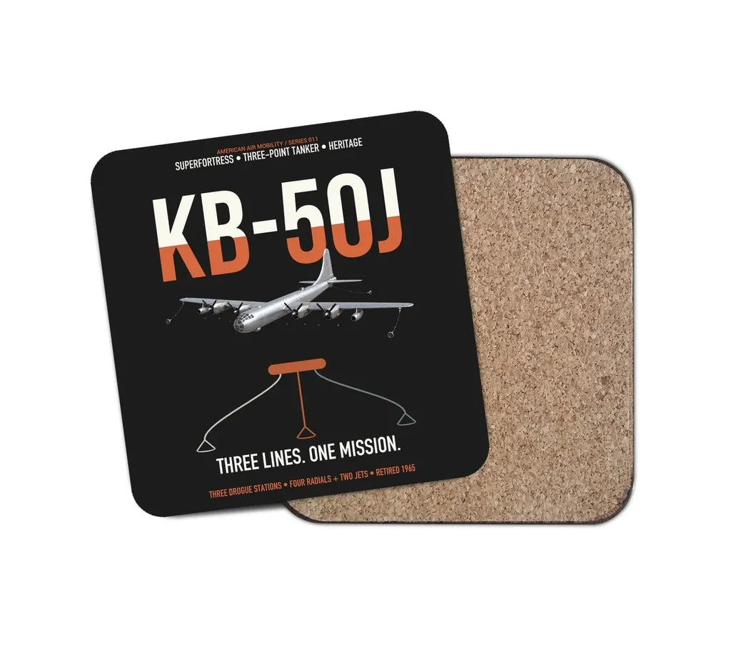 KB-50J Superfortress design on black 1 piece coaster