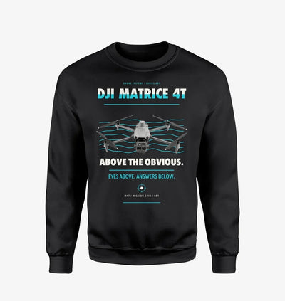 DJI Matrice 4T design on black sweatshirt