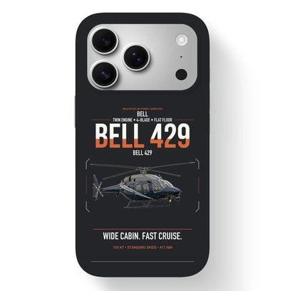Bell 429 design on black magsafe iphone case, for iPhone 17 Pro