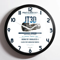 Thumbnail for JT3D design on white framed wall clock
