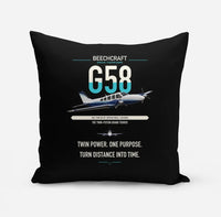 Thumbnail for Beechcraft Baron G58 design on black pillow
