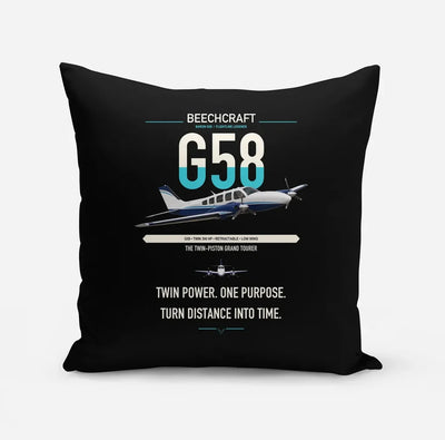 Beechcraft Baron G58 design on black pillow