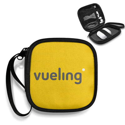 Vueling Airlines Portable aviation print portable headphone bag, padded polyester.