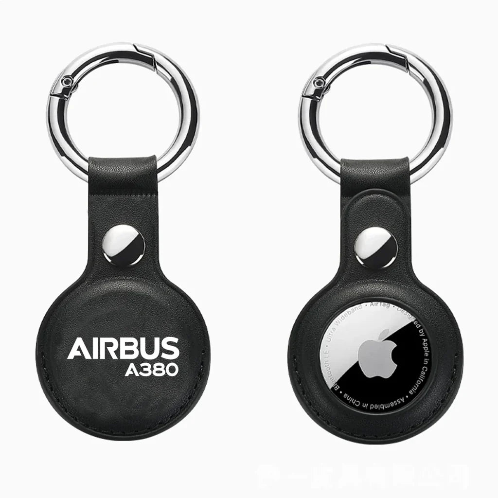 Airbus A380 & Text aviation themed AirTag case for AirTag.