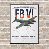 Thumbnail for de Havilland Mosquito FB VI vertical canvas print - framed - white background