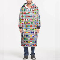 Thumbnail for 220 World's Flags aviation design on soft fleece blanket hoodie.