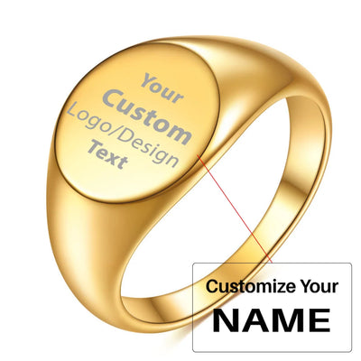 Your Custom Design & Image & Logo & Text Design 12MM Stainless Steel Smooth Ring (1) aviation ring in stainless steel.