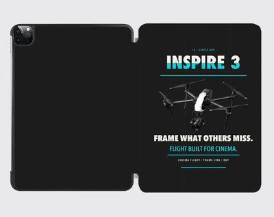 DJI Inspire 3 design on black ipad tablet case