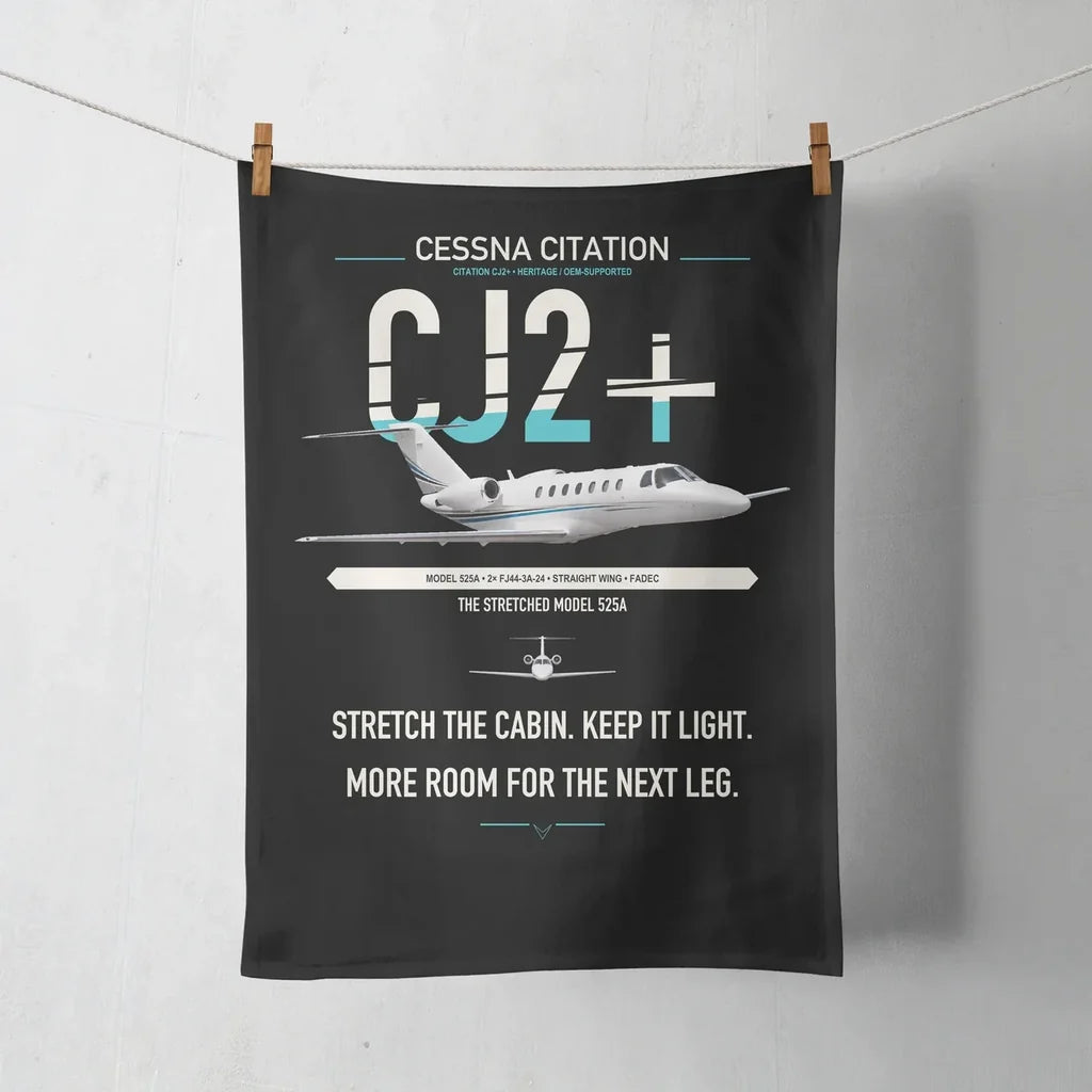 Cessna Citation CJ2+ design on black towel