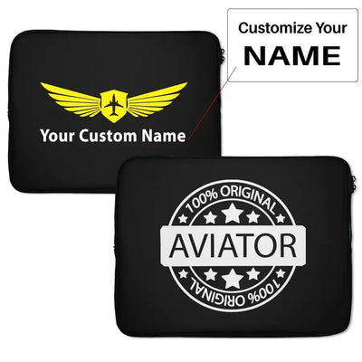 %100 Original Aviator Laptop & aviation print laptop & tablet case, fits laptop or tablet.