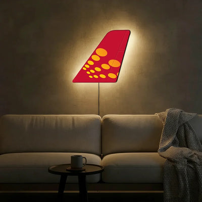 SpiceJet aviation design on durable metal with LED aircraft tail wall art.