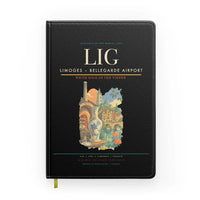 Thumbnail for Limoges – Bellegarde Airport (LIG) design on black notebook