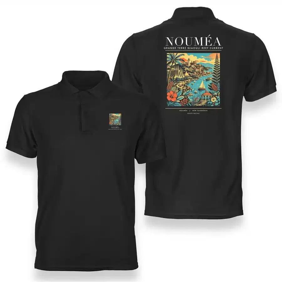 NOUMÉA - Poster - Double-Side Polo - Black
