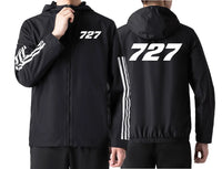Thumbnail for Boeing 727 Flat Text Sport Style aviation design printed on lightweight windproof shell windbreaker.