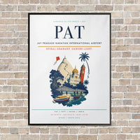 Thumbnail for Jay Prakash Narayan International Airport PAT vertical canvas print - framed - white background
