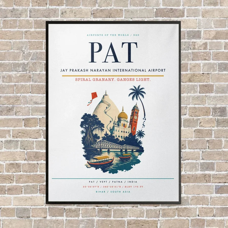 Jay Prakash Narayan International Airport PAT vertical canvas print - framed - white background