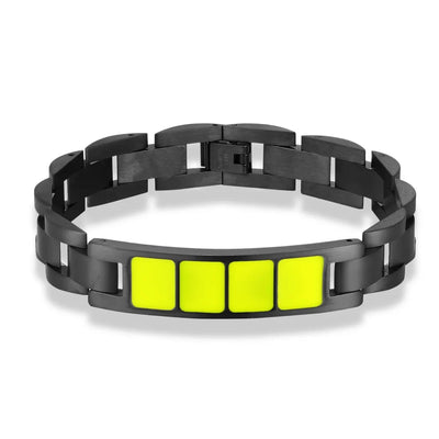 4 Lines Pilot Epaulette aviation-themed bracelet, polished metal.