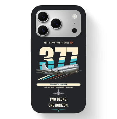 Boeing 377 Stratocruiser design on black magsafe iphone case