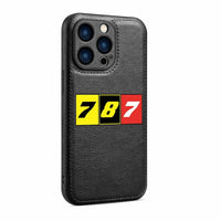 Thumbnail for Flat Colourful 787 aviation print leather iPhone case, fits iPhone.