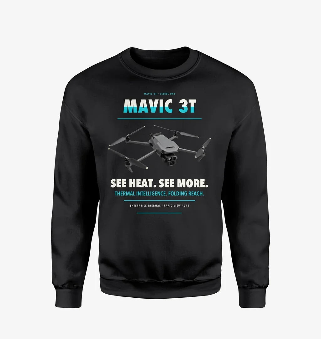 DJI Mavic 3 Thermal design on black sweatshirt