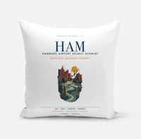 Thumbnail for Hamburg Airport Helmut Schmidt (HAM) design on white pillow