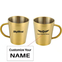 Thumbnail for skywest airlines Stainless Steel Coffee mug, Gold+Name