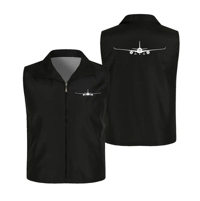 Airbus A350 Silhouette Thin Style aviation design printed on lightweight shell with sleeveless design thin vest.