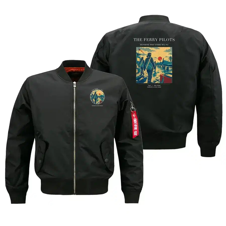 VINTAGE G4503 - The Ferry Pilots - Bomber Jacket design on black