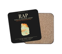 Thumbnail for Rapid City Regional Airport (RAP) design on black 1 piece coaster