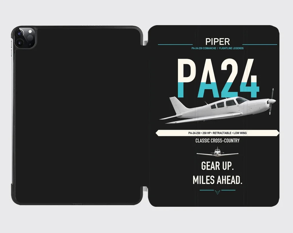 Piper PA-24-250 Comanche 250 design on black ipad tablet case