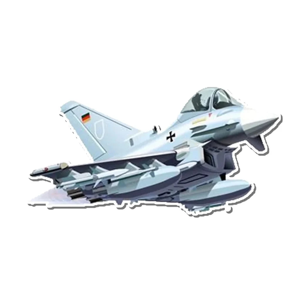 EF2000 Typhoon Fighter German Air Force, Eurofighter Airplanes sticker, Wide 6cm (2.3inches)
