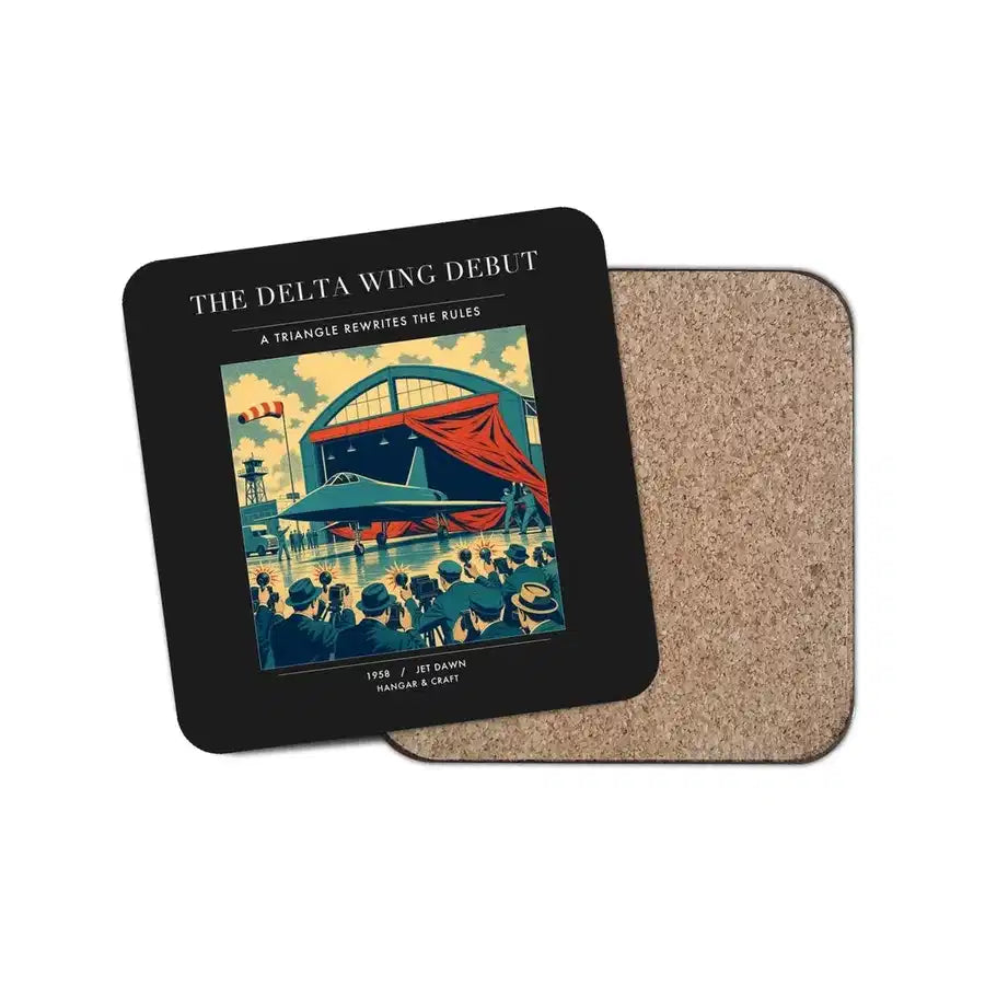 The Delta Wing Debut - Designed Coasters design on black 1-piece