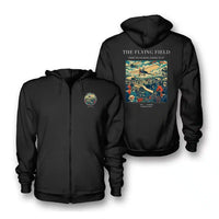 Thumbnail for VINTAGE G4001 - The Flying Field - Premium Zipped Hoodie design on black