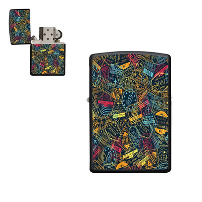 Dark Coloured Passport Stamps aviation metal lighter in premium metal alloy.
