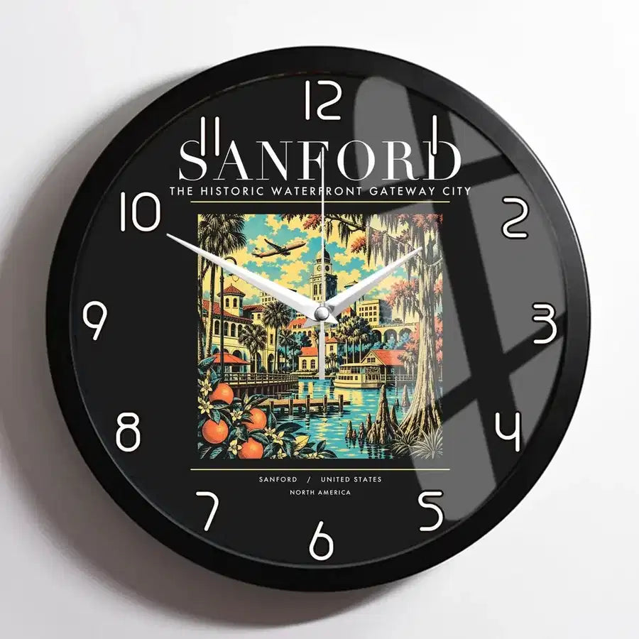 SANFORD - Poster - Wall Clock Framed - Black