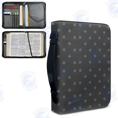Nice Airplanes (Gray) aviation design PU accessories bag, PU faux leather construction.