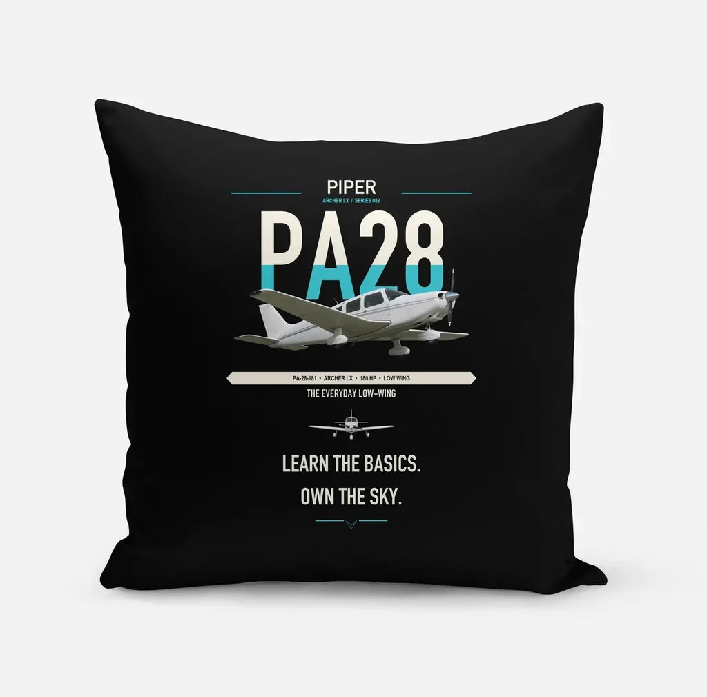 Piper PA-28-181 Archer LX design on black pillow