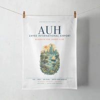 Thumbnail for Abu Dhabi Zayed International Airport (AUH) design on white towel