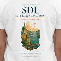 Thumbnail for Sundsvall-Timrå Airport (SDL) double-side t-shirt design close-up cover