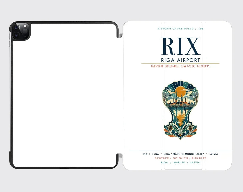 Riga Airport (RIX) design on white ipad tablet case