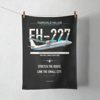 Thumbnail for Fairchild Hiller FH-227B design on black towel